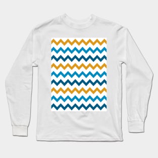 Goldenrod, Cerulean, Aegean Blue Chevron Long Sleeve T-Shirt